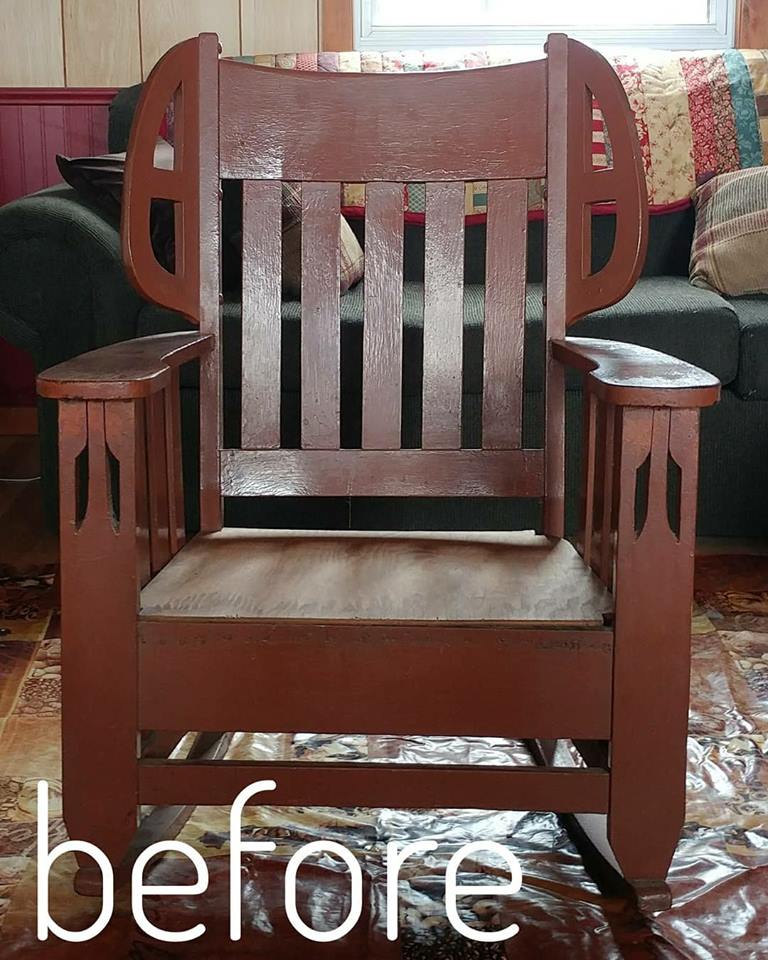 Refinished rocking chair before